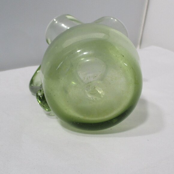 Vintage Handblown Green Art Glass Colonial  Mini Pitcher Creamer 5" - Picture 8 of 11